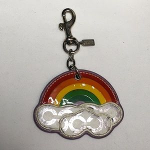 Coach Leather Rainbow Cloud Key Fob